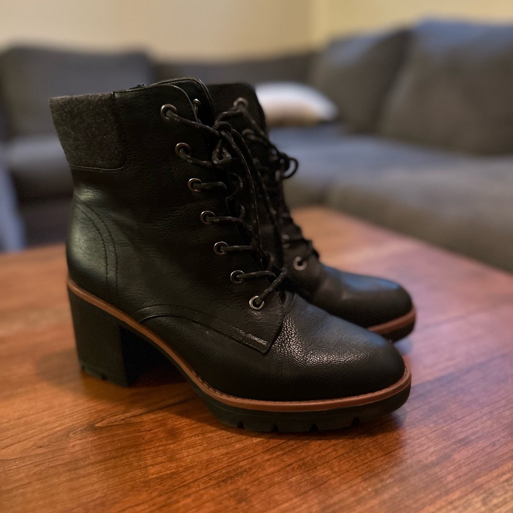 Black Leather Ankle Boots
